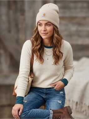Carhartt Rib Knit Beanie - Light Beige